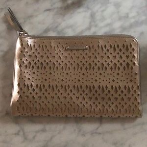 Stella & Dot Metallic Perforated Leather Clutch